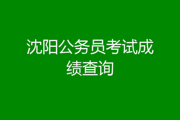 沈阳公务员考试成绩查询