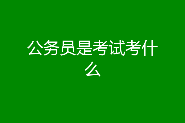 公务员是考试考什么