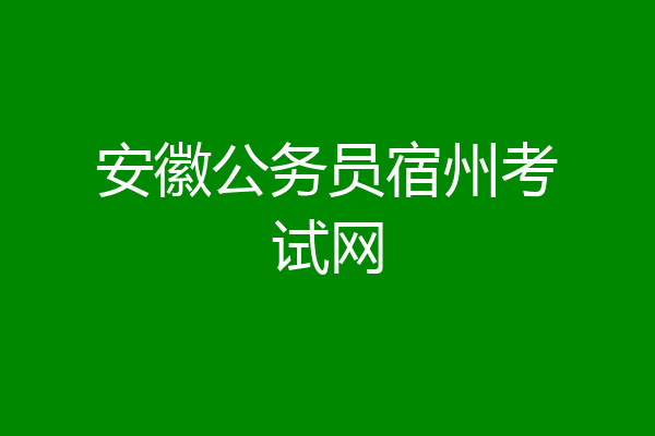 安徽公务员宿州考试网