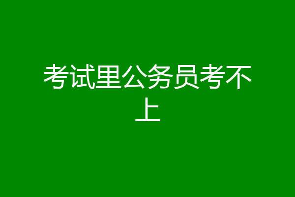 考试里公务员考不上