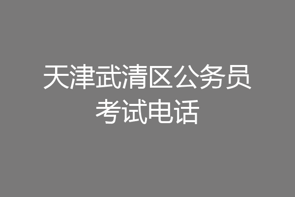 天津武清区公务员考试电话