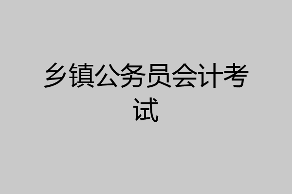 乡镇公务员会计考试