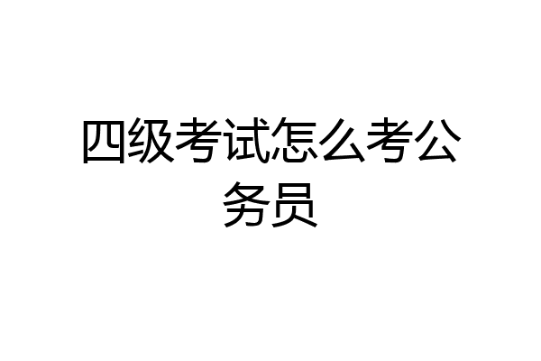 四级考试怎么考公务员