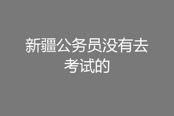 新疆公务员没有去考试的