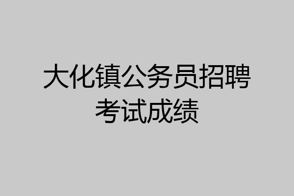 大化镇公务员招聘考试成绩