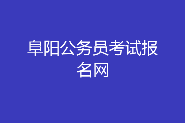 阜阳公务员考试报名网