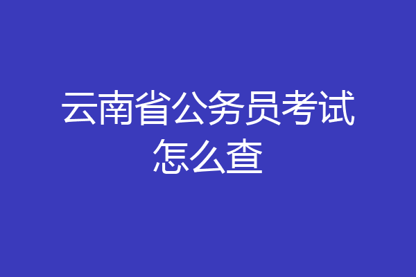 云南省公务员考试怎么查