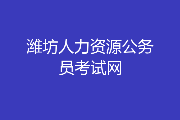 潍坊人力资源公务员考试网