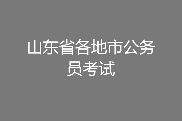 山东省各地市公务员考试