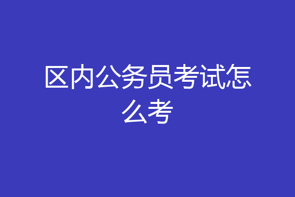 区内公务员考试怎么考