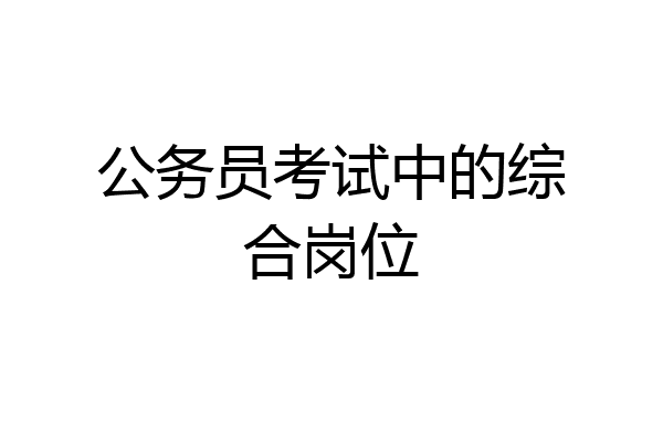 公务员考试中的综合岗位