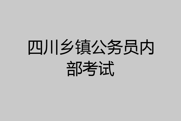 四川乡镇公务员内部考试