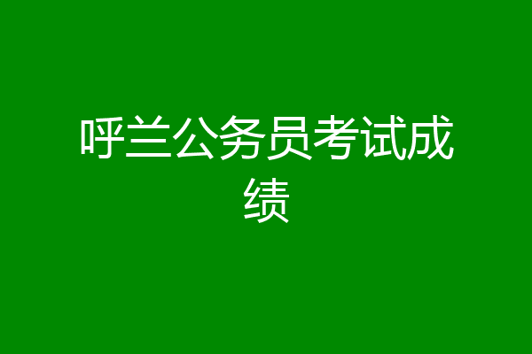 呼兰公务员考试成绩