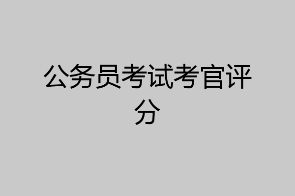 公务员考试考官评分