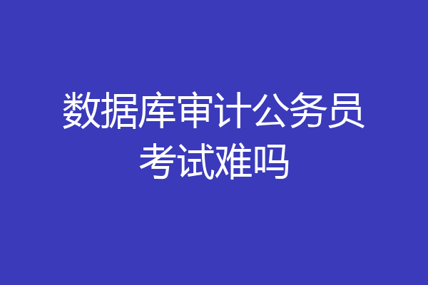 数据库审计公务员考试难吗