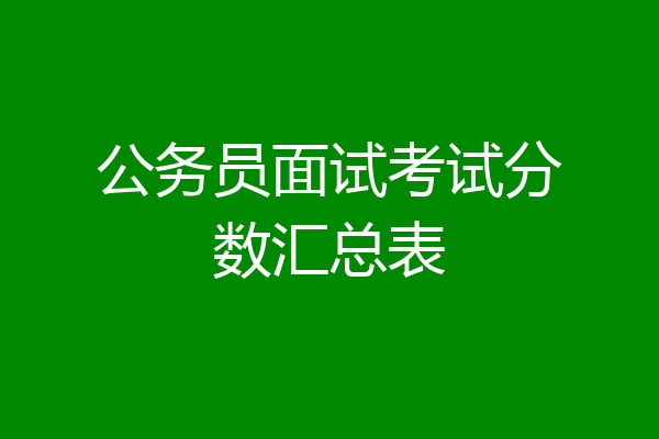 公务员面试考试分数汇总表