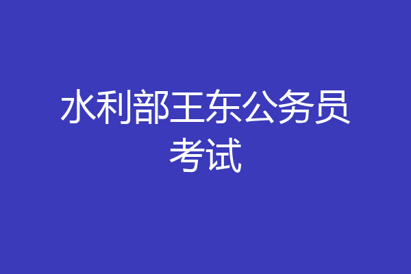 水利部王东公务员考试