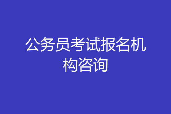 公务员考试报名机构咨询