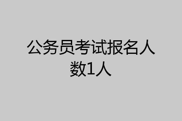 公务员考试报名人数1人