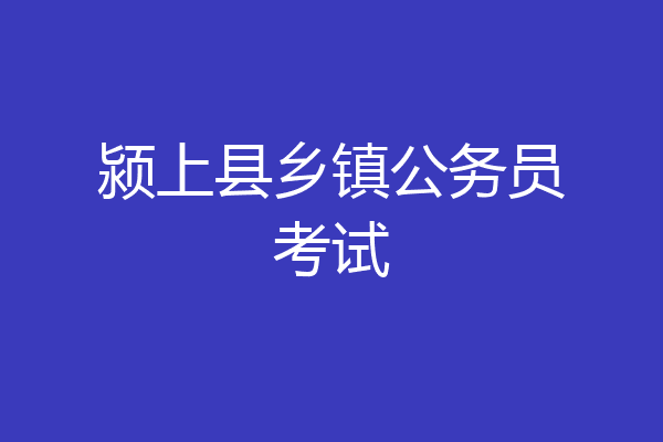颍上县乡镇公务员考试