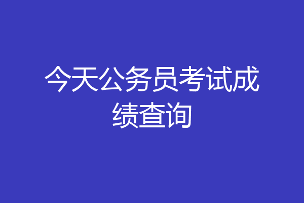 今天公务员考试成绩查询