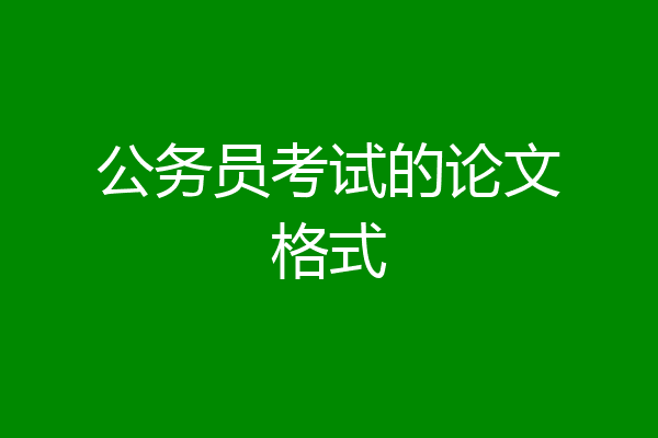 公务员考试的论文格式