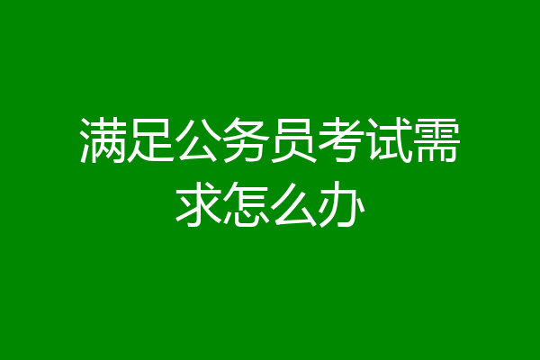 满足公务员考试需求怎么办