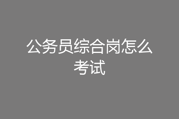 公务员综合岗怎么考试