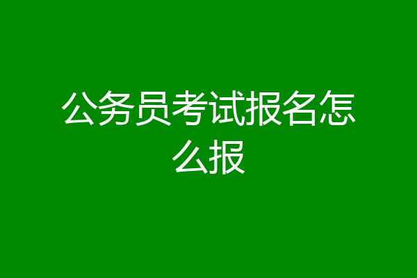 公务员考试报名怎么报