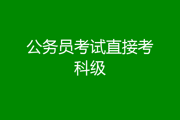 公务员考试直接考科级