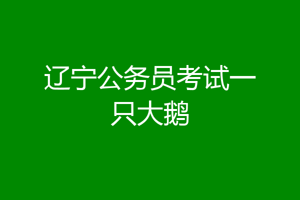 辽宁公务员考试一只大鹅