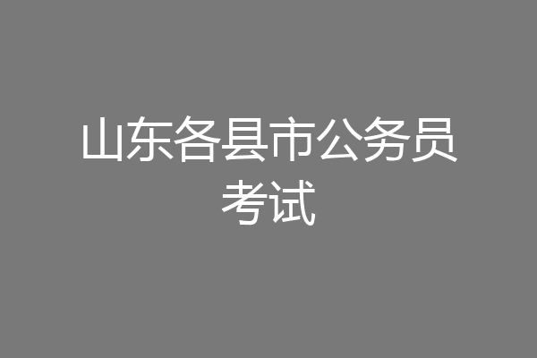 山东各县市公务员考试