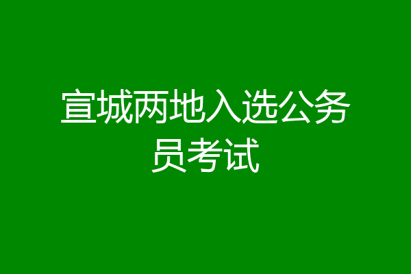 宣城两地入选公务员考试