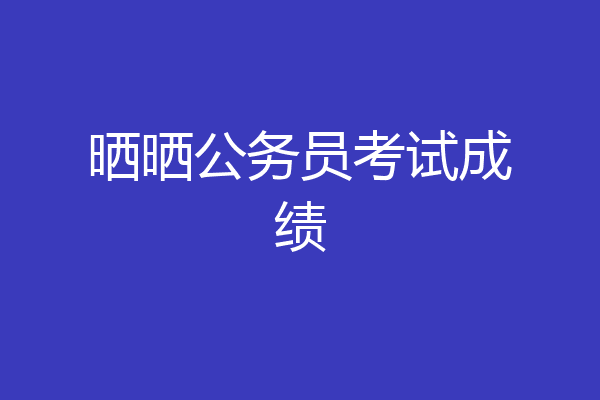 晒晒公务员考试成绩