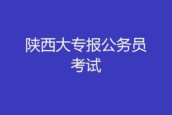 陕西大专报公务员考试