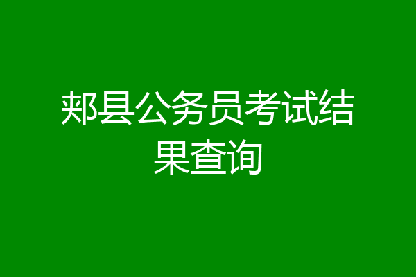 郏县公务员考试结果查询