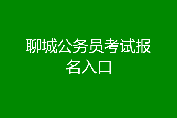 聊城公务员考试报名入口