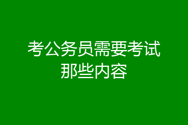 考公务员需要考试那些内容
