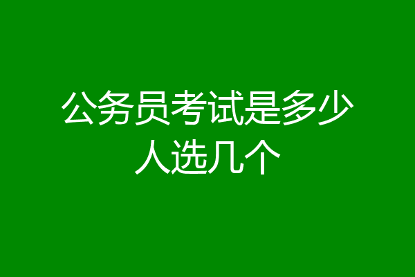 公务员考试是多少人选几个