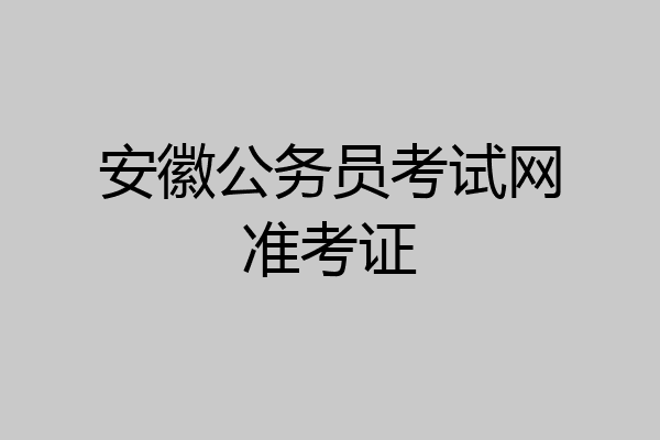 安徽公务员考试网准考证
