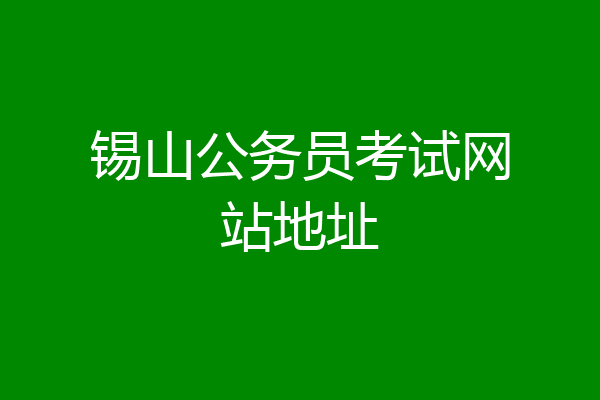 锡山公务员考试网站地址