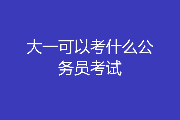 大一可以考什么公务员考试