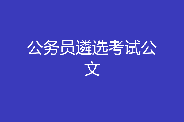 公务员遴选考试公文