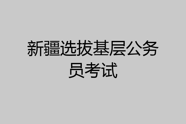 新疆选拔基层公务员考试