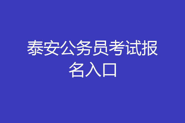 泰安公务员考试报名入口