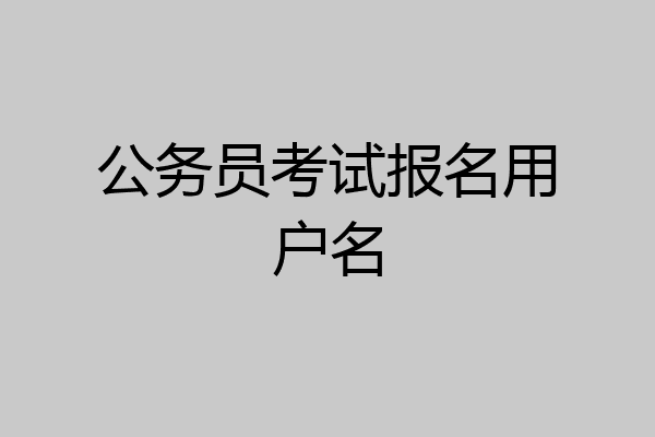 公务员考试报名用户名