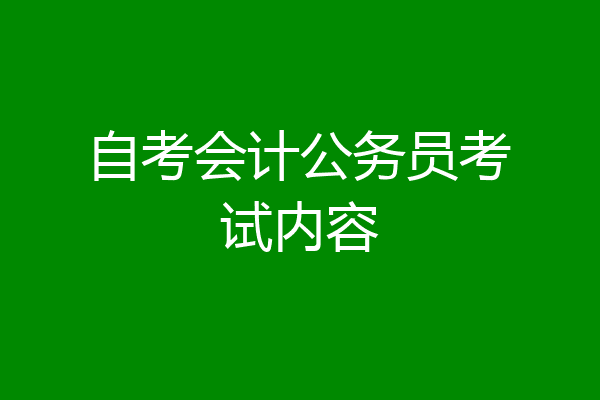 自考会计公务员考试内容