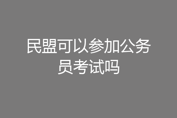民盟可以参加公务员考试吗