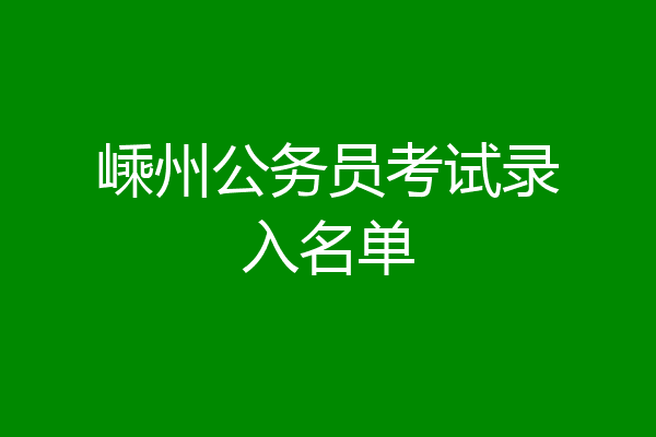 嵊州公务员考试录入名单