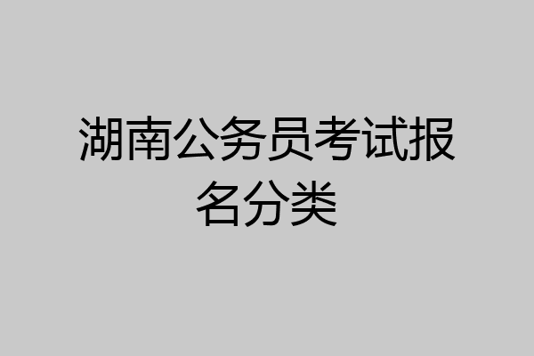 湖南公务员考试报名分类